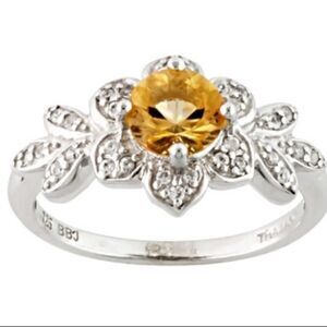 Genuine Yellow Citrine Sterling Silver Ring .78ctw, Women's Natural JTV,‎ Size 8